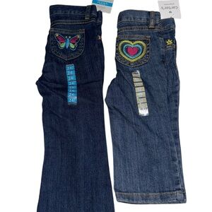 NWT Carters Girls' Embroidered Denim Jeans